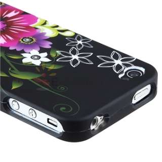 Rose Red/Purple Flower Rubber Coated Snap on Hard Case Cover for 