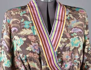 NWT SOFT SURROUNDINGS Silk Crepe Bohemian Print Robe Caftan Wrap Dress 