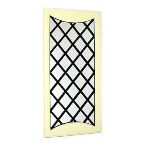Antique White and Black Wood Framed Wall Mirror 