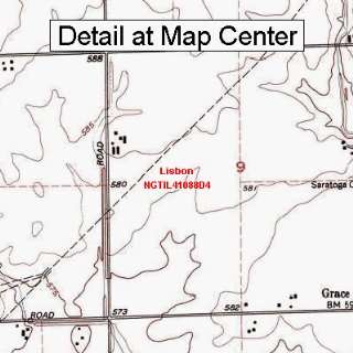  USGS Topographic Quadrangle Map   Lisbon, Illinois (Folded 