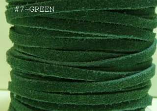 GREEN Suede Leather 1/8 Lace Cord 25 yd CRAFT NEW  