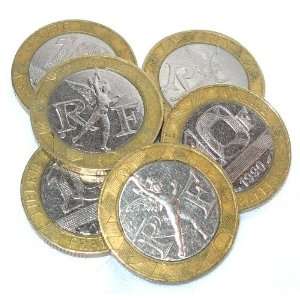    Six (6) Bimetallic France 10 Franc Coins KM#964.1 