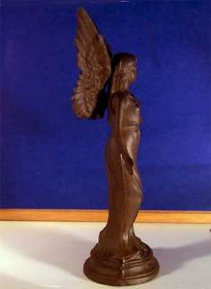 Majestic Angel Statue Cast Iron Rust Finish  