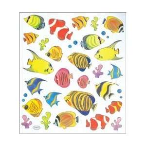  Tattoo King Multi Colored Stickers Tropical Reef Fish; 6 