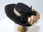 Black Skimmer a Miniature Doll Hat 1/12 for Dollhouse Scale Miniatures