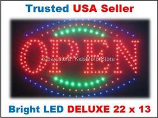 LARGE ANIMATED LED Light OPEN Neon SIGN Running Motion  