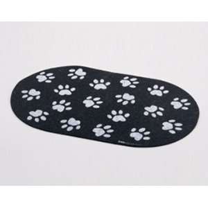  Jumbo Recycled Rubber Pet Placemat Paws Black Kitchen 