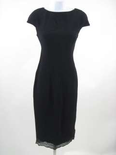 GAI MATTIOLO COUTURE Black Cap Sleeve Dress Sz 40  