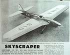 Vintage SKYSCRAPER Huge 60 UC Stunt Model Airplane PLANS 