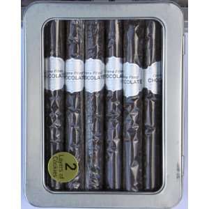 Real Look Chocolate Cigars Wafers in a Fancy Tin Box   16 Ct  