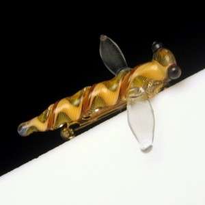  LATTICINO Murano Glass DRAGONFLY Brooch Pin Figural Hand Blown Rare