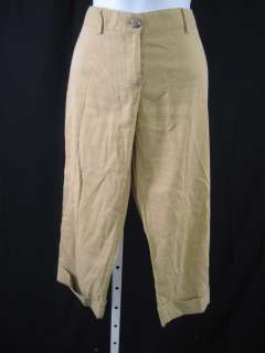 THEORY Tan Linen Cropped Pants Slacks Trousers Size 2  