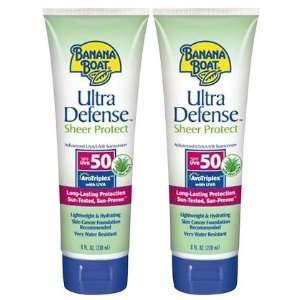 Banana Boat Ultra Defence Broad Spectrum Lotion SPF 50 Sunscreen, 8 oz 