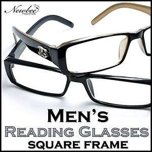Choose Your Color Mens Square Frame Reading Glasses Classic 