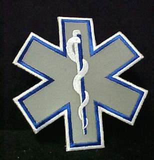 Reflective Star of Life Emblem Patch EMT EMS NWT 7 x7  