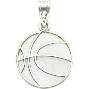  14K White Gold Basketball Charm Jewelry