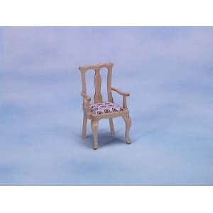  Dollhouse Miniature Pine Arm Chair 