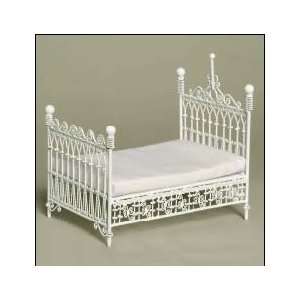  Dollhouse Miniature White Wire Post Bed 