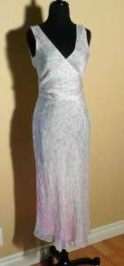 Tibi Whisper Silk Tulip Print Dress Sz 2 ~ Faux Wrap White & Pink 