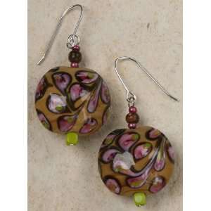    Blown Glass Earrings   Floral Design Curious Designs Jewelry