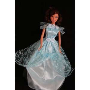  Elegant Light Blue Bridesmaid Dress, Handmade to Fit the 