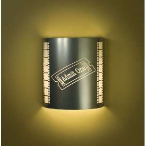    Silver Ticket Theater Sconce with Filmstrips