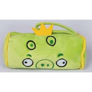  New Green Pig Angry Birds Soft Plush Pencil Case Bag 