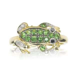 Effy Jewelers Green Tsavorite & Diamond Frog Ring in 14k Yellow Gold 0 