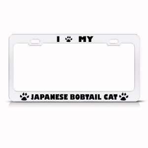 Japanese Bobtail Cat Animal Metal license plate frame Tag Holder