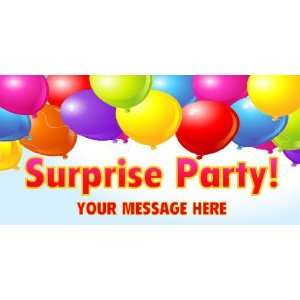    3x6 Vinyl Banner   Surprise Party Balloons 