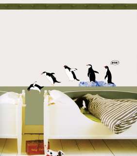 Penquins KIDS Wall STICKER Removable Adhesive Decal  