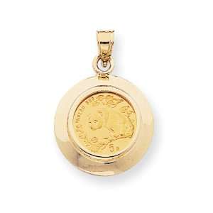  14k Gold 1/20 oz Mounted Panda Coin in Coin Bezel Jewelry