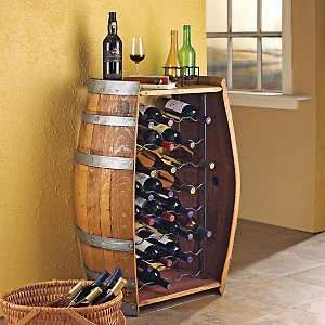  Oak Wine Barrel Bottle Rack