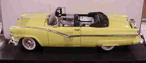 Ertl 118 1956 Ford Sunliner YELLOW 2 car set  