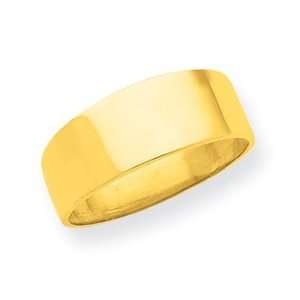  14K 8mm Flat top Tapered Cigar Band Ring Jewelry