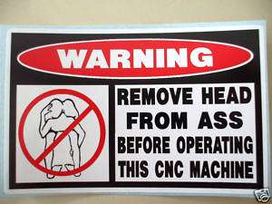 FUNNY CNC MACHINE TOOL BOX STICKER DECAL REMOVE HEAD  