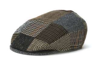 Hanna Hats Donegal Tweed Vintage Cap   Toning Patchwork Flat Cap Irish 