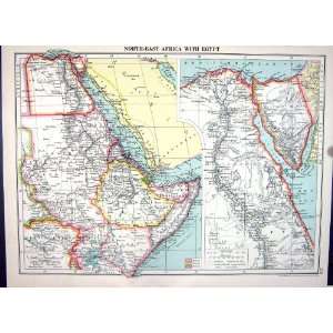   Map 1920 Africa Egypt Suez Shinga Cameroon Congo