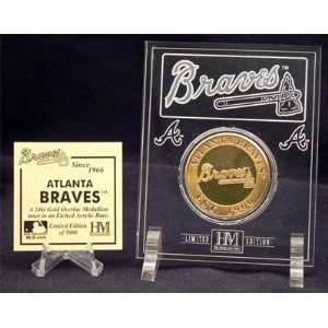   Braves 24Kt Gold Coin In Archival Etched Acrylic.