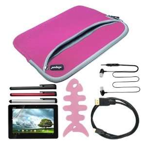   Pink Laptop Carrying Case + 6 Feet Micro HDMI Cable + Pink Fishbone
