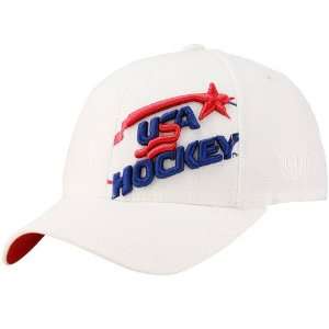 Old Time Hockey USA Hockey White Ice Legend Flex Fit Hat 
