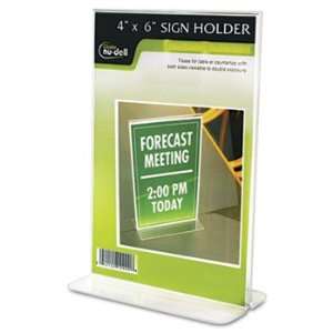  Clear Plastic Sign Holder, Free Standing, 4 x 6