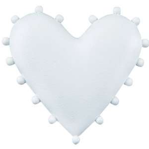  Atlas Homewares 2224 W 2 Inch Beaded Heart Knob, White 
