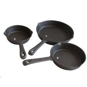 Cajun Cookware Sets 6, 8, And 10 Inch Cast Iron Skillet Set  