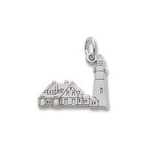  Portland Lighthouse,Me Charm in White Gold Jewelry