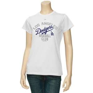  Majestic L.A. Dodgers Ladies White Club Sunburst T shirt 