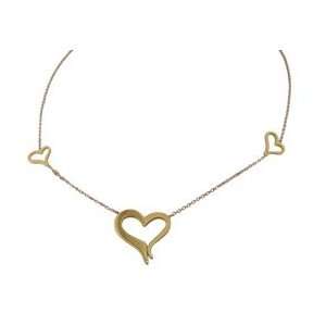  18Kt Two Toned Open Heart Necklace Jewelry