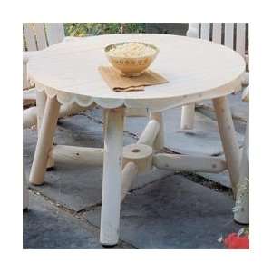 Rustic Natural Cedar Furniture Round Umbrella Table 