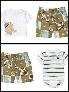 GYMBOREE baby boys 0 3 MONTH patchwork elephant OUTFIT  