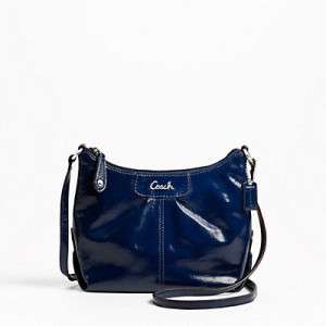 Coach Ashely Patent Leather Cobalt Blue Swingpack Crossbody Purse $148 